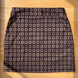 LOFT Petite 00P purple/bronze patterned skirt